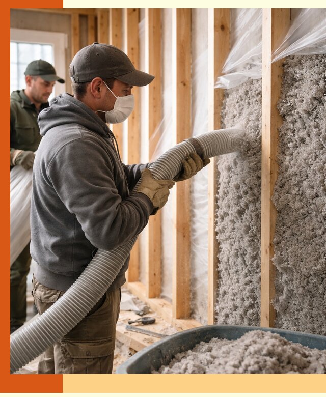 Утепление каркасного дома эковатой в Угличе — качественно и надолго