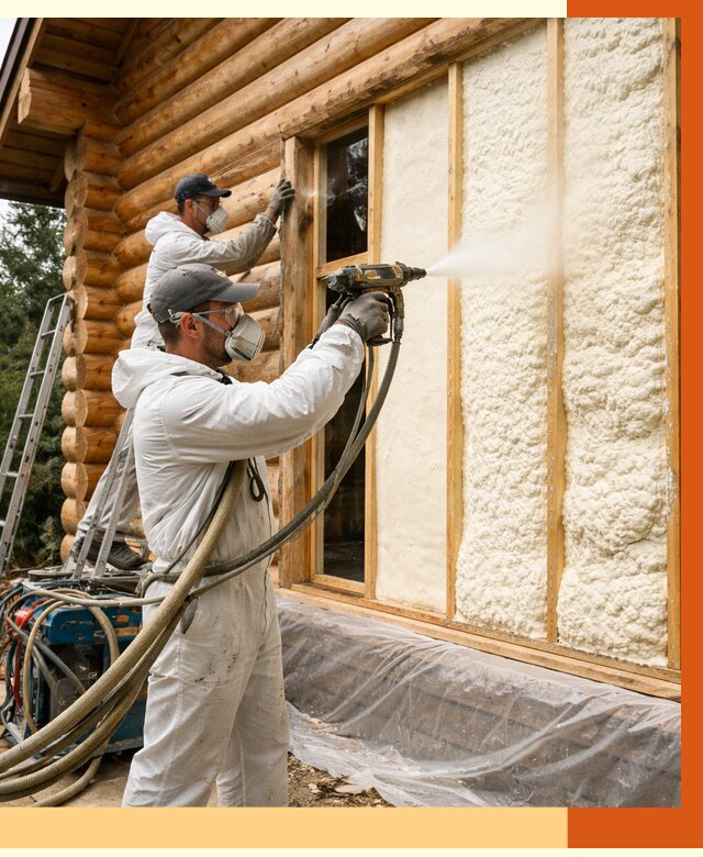 Утепление деревянного дома ППУ в Угличе от 4376 руб/м2 | ТепломастерГлч — под ключ