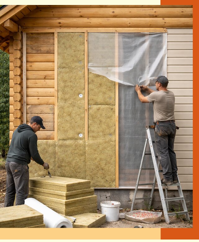 Утепление дома из бруса в Угличе от 3908 руб./м2 — работы под ключ | ТепломастерГлч