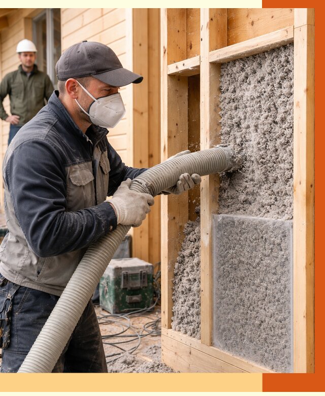 Утепление дома из бруса эковатой в Угличе от 1928 руб/м2 | ТепломастерГлч