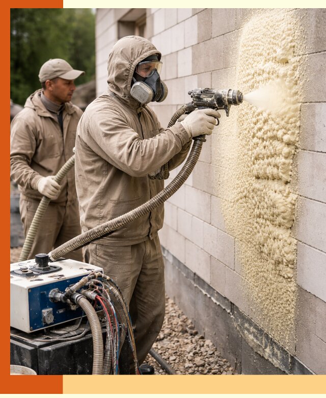 Утепление дома из газобетона ППУ в Угличе — надежная теплоизоляция