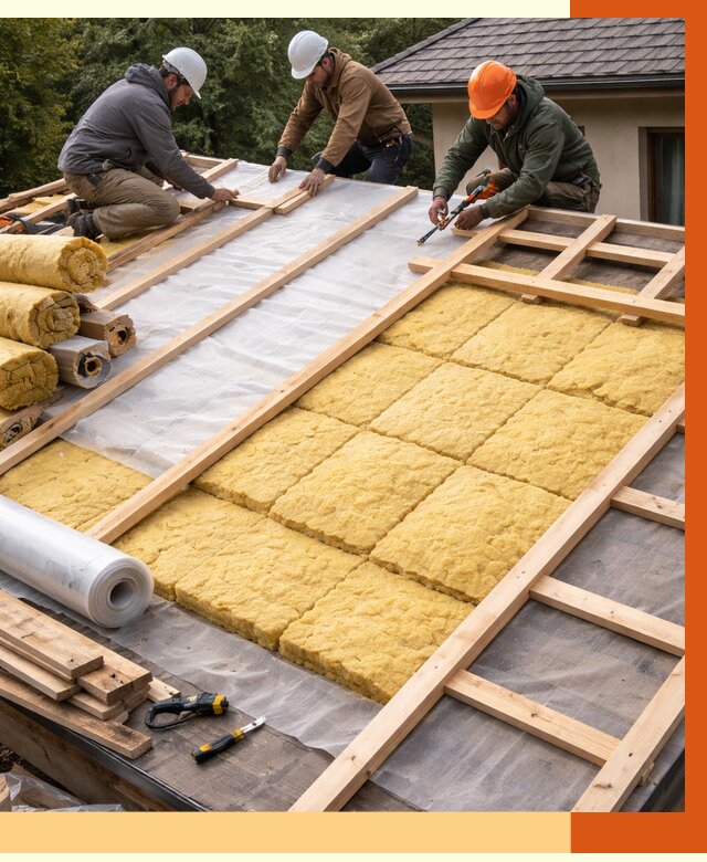 Утепление скатной крыши в Угличе от 1303 руб./м2 под ключ | ТепломастерГлч