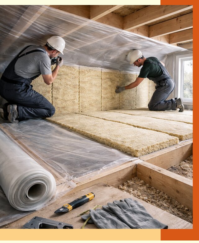 Утепление перекрытий в Угличе от 2970 руб/м2 — утепление межэтажных и чердачных | ТепломастерГлч