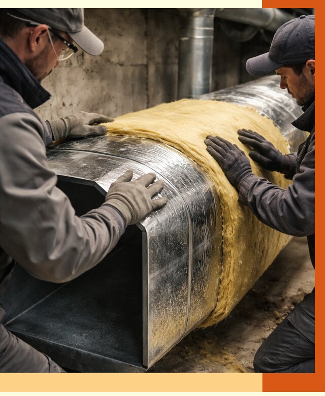 Утепление воздуховодов в Угличе от 4376 руб. — теплоизоляция вентиляции | ТепломастерГлч