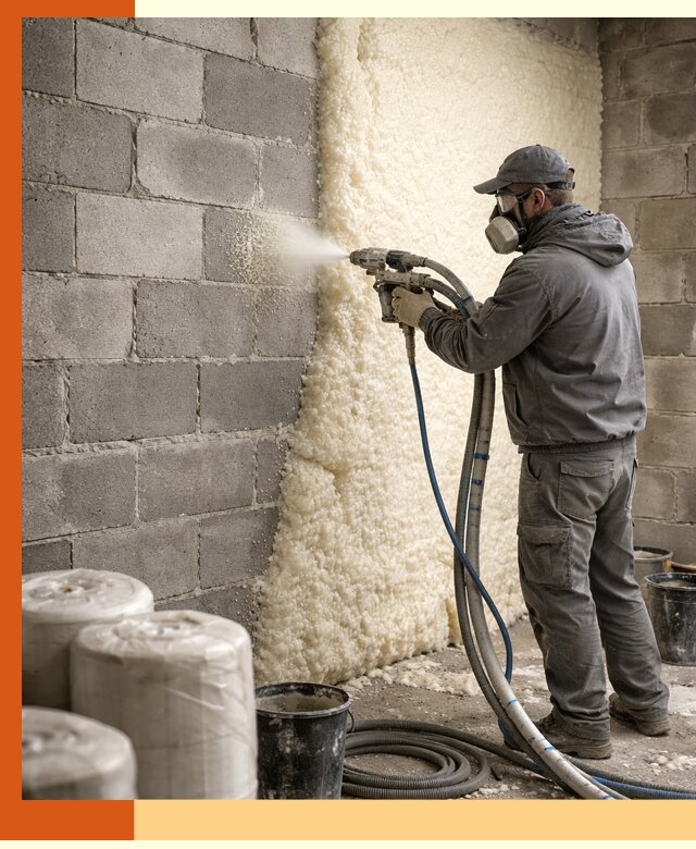 Утепление блочной стены ППУ в Угличе качественно и надёжно