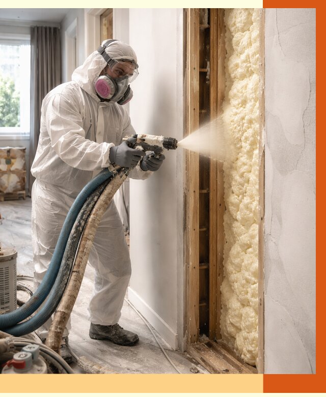 Межстеновое утепление ППУ в Угличе от 2866 руб/м2 — межстенное утепление под ключ | ТепломастерГлч