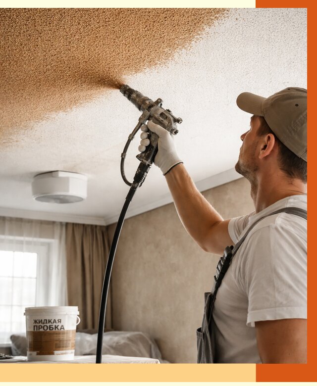 Утепление потолка жидкой пробкой в Угличе от 3647 руб. | ТепломастерГлч