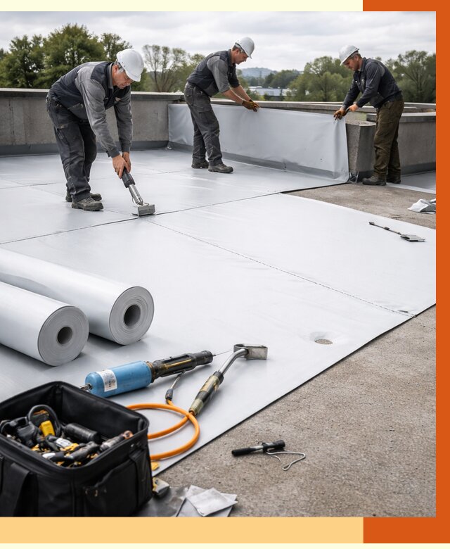 Гидроизоляция мембранной кровли в Угличе от 7815 руб./м² — профессионально | ТепломастерГлч