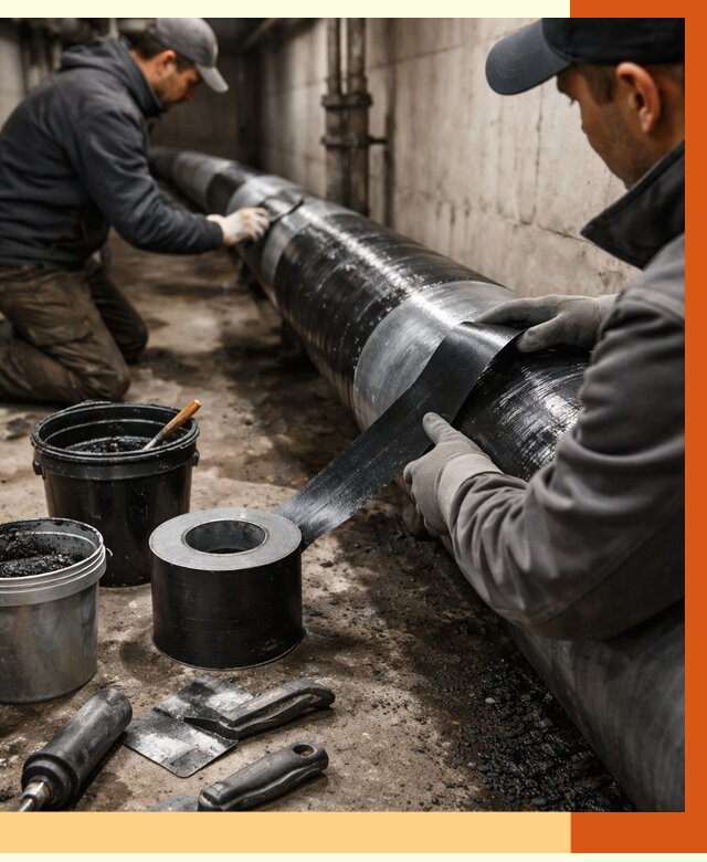 Гидроизоляция труб в Угличе от 2605 руб. — профессиональная герметизация | ТепломастерГлч