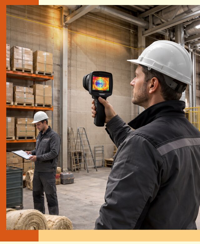 Тепловизионное обследование склада и выявление утечек в Угличе