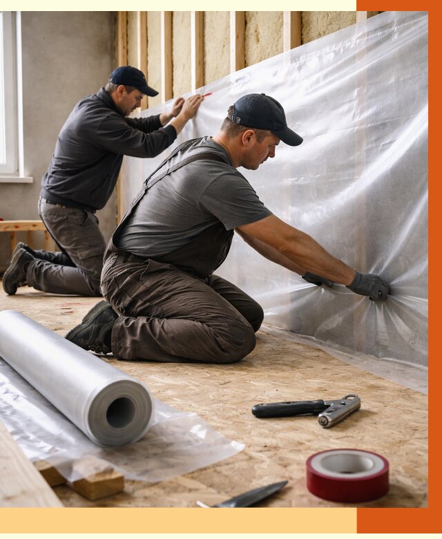 Монтаж пароизоляции в Угличе от 2605 руб. — установка и укладка под ключ | ТепломастерГлч